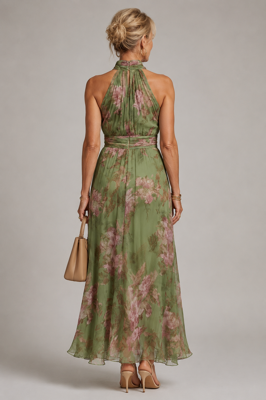 Julie – Robe fleurie à col dos-nu