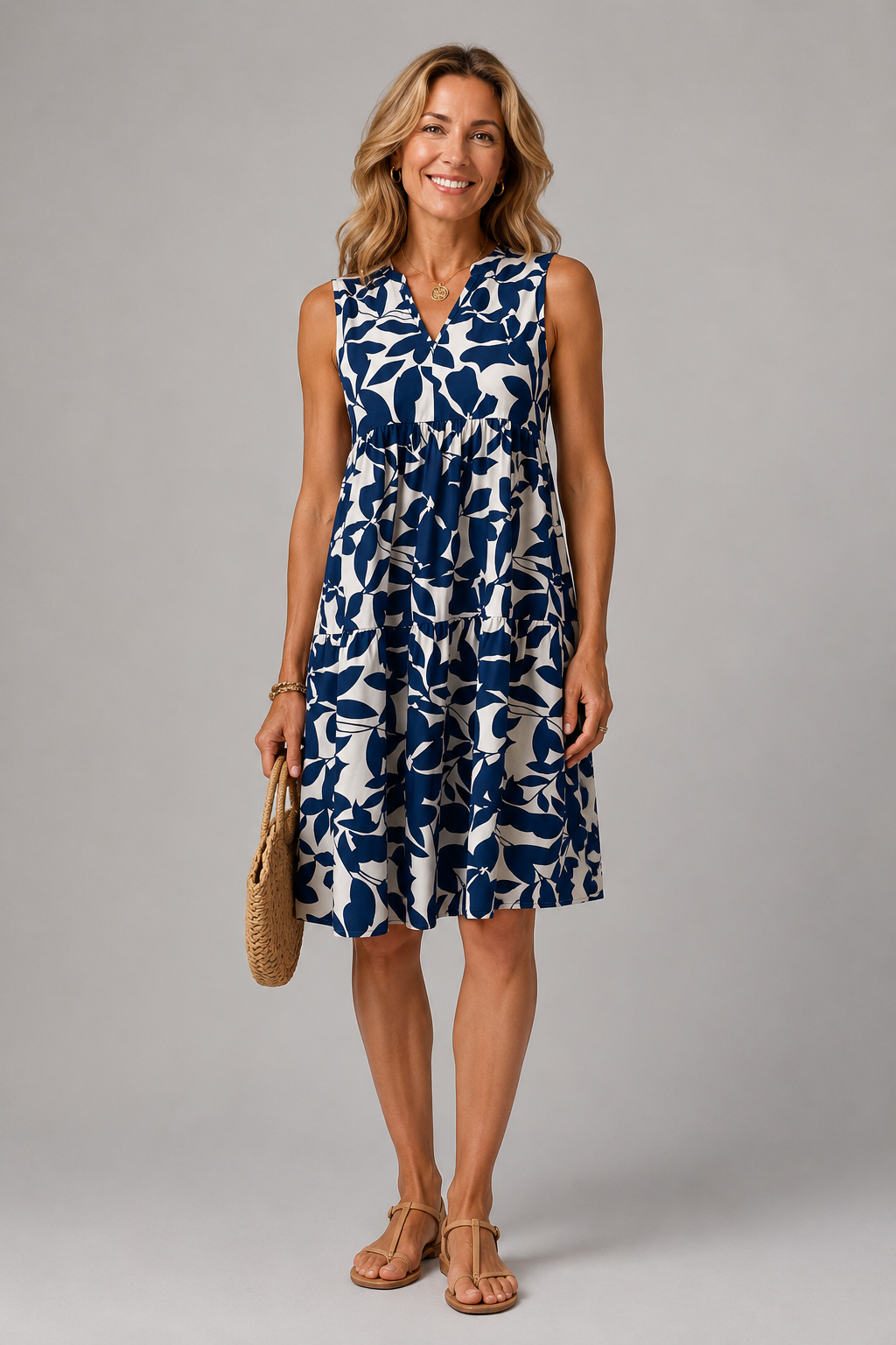 Margot – Robe midi fleurie à col V