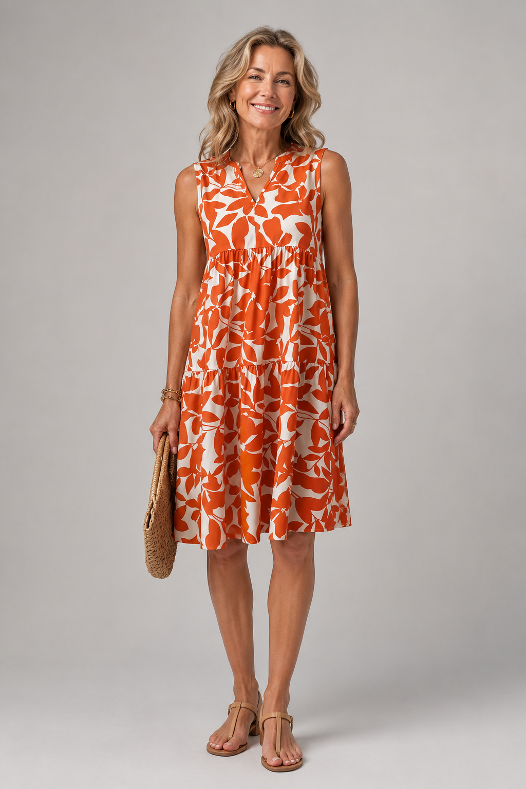Margot – Robe midi fleurie à col V