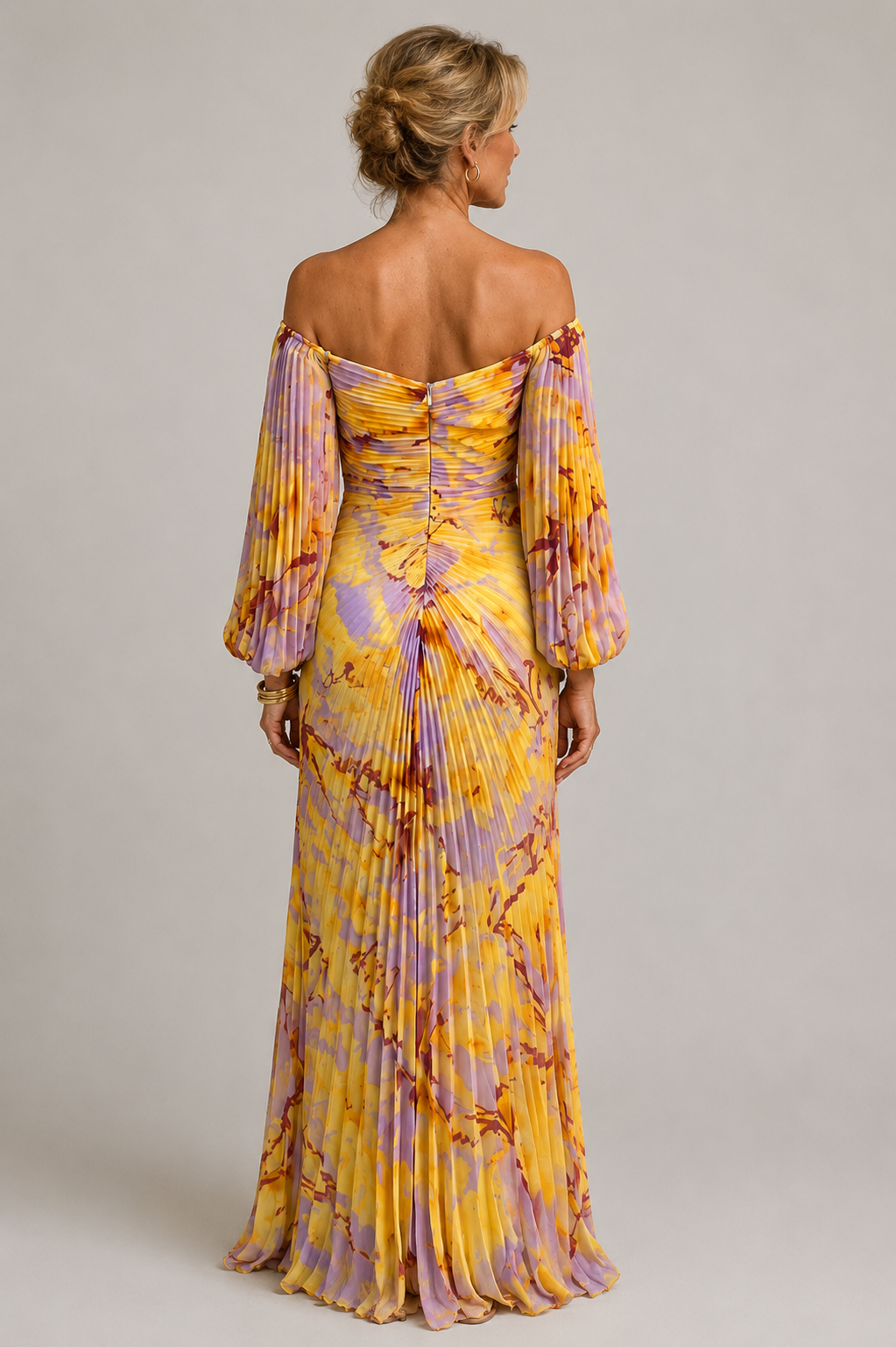 Marielle – Robe longue fleurie à décolleté plongeant