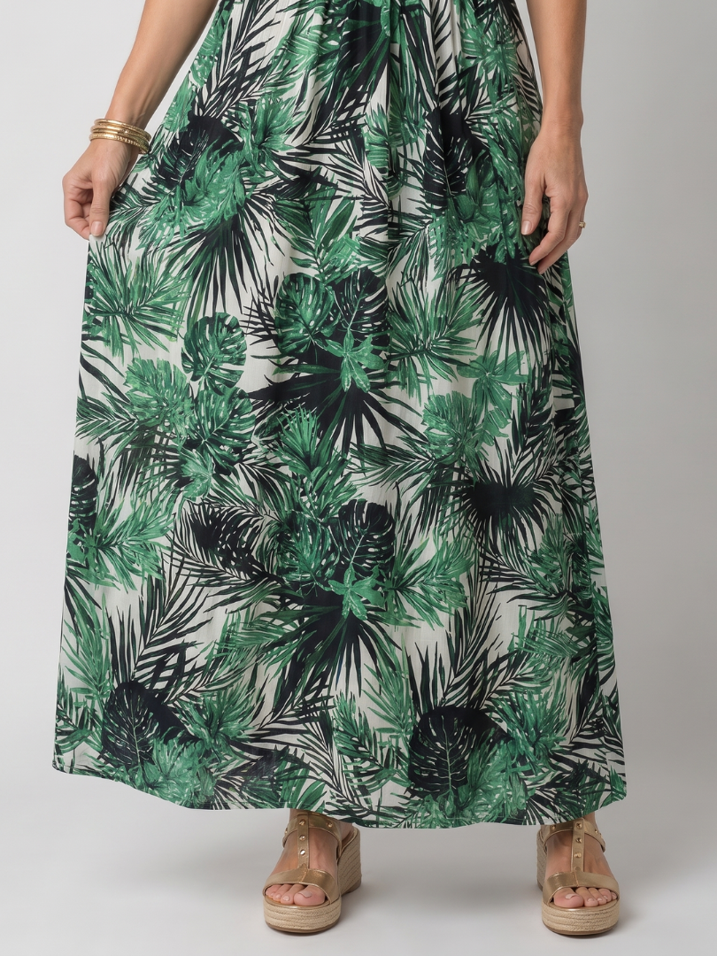 Gisèle – Robe midi fleurie à col V