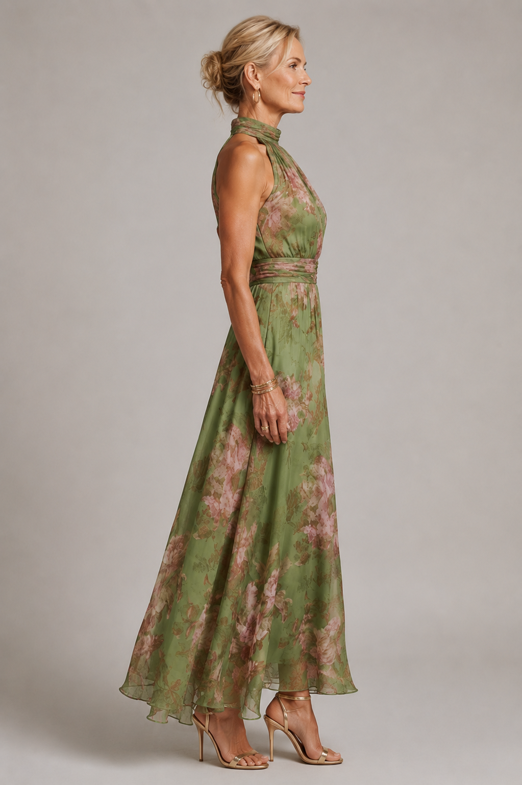 Julie – Robe fleurie à col dos-nu