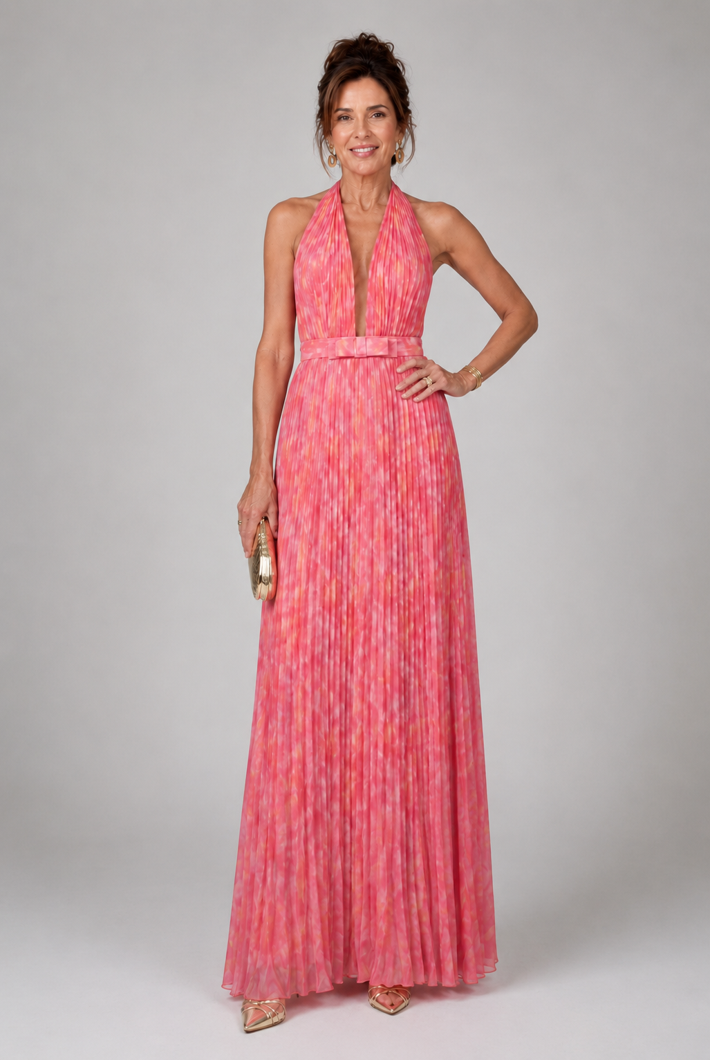 Rosalie – Robe longue plissée dos-nu