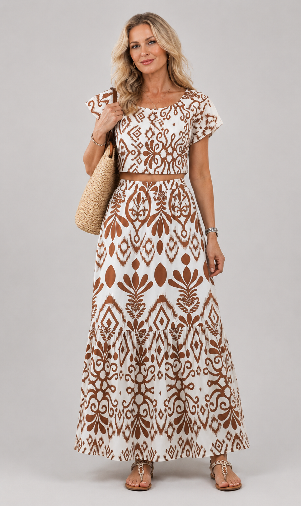 Noémie – Robe midi fleurie à manches volantées